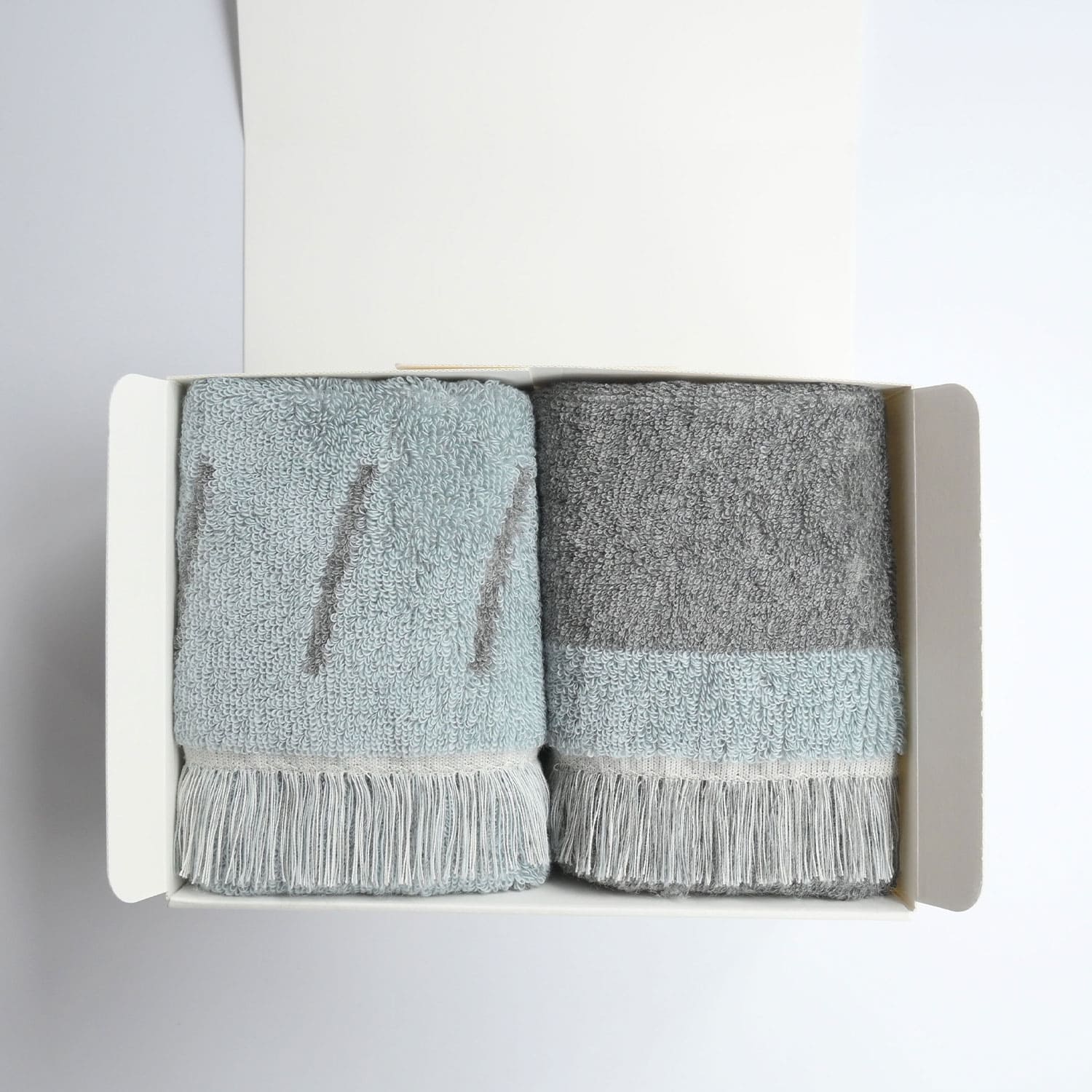 Charcoal Fringe Cloth Towel / line & square